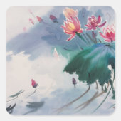 池の蓮 スクエアシール (正面)