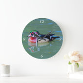 池の雄ガモ ラージ壁時計 (ホーム)