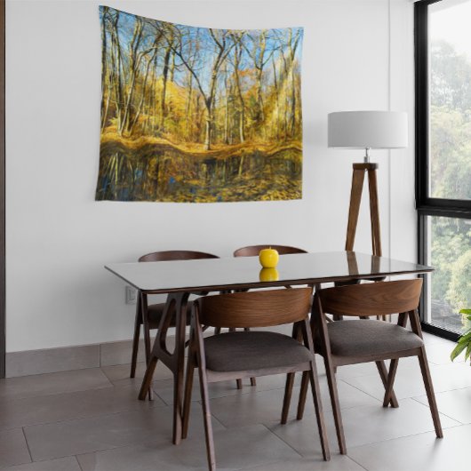 池の静謐なリフレクション タペストリー