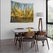 池の静謐なリフレクション タペストリー