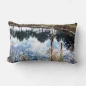 池の風景自然写真芸術 ランバークッション (正面)