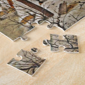 池の鳥の冬の風景 ジグソーパズル (側面)