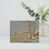 池の鳥の冬の風景 ポストカード (スタンド正面)