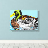 池の鴨/小(24.00 x 16.00")、1.5インチ、罪 キャンバスプリント (インサイチュ (ウッドフロア))