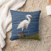 池のSnowy白鷺 クッション (ブランケット)