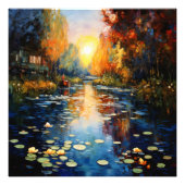 池への夕焼け印象派 フォトプリント            (正面)