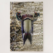 池を泳ぐアヒルの雄 ジグソーパズル (縦)