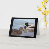 池カードのアヒル カード (黄色い花)