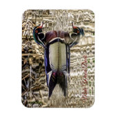 池ジグソーに泳ぐ雄のアヒルパズル マグネット (縦)