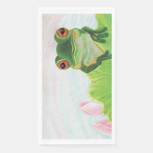 池リラックスにカエル (正面)