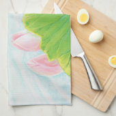 池リラックスにカエル キッチンタオル (四つ折り)