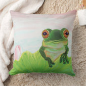 池リラックスにカエル クッション (ブランケット)