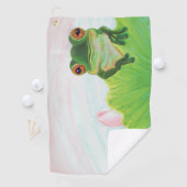 池リラックスにカエル ゴルフタオル (インサイチュ)