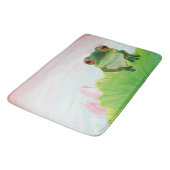 池リラックスにカエル バスマット (アングル)