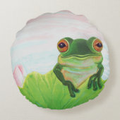 池リラックスにカエル ラウンドクッション (裏面)