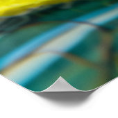 池感じの百合足に浮かぶカエルの緑 ポスター (角)