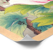 池田Zuigetsu Ikedaピンクの椿の日本のフラワーアート ポスター (角)