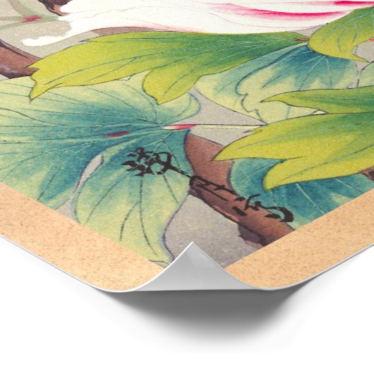 池田Zuigetsu Ikedaピンクの椿の日本のフラワーアート ポスター (角)