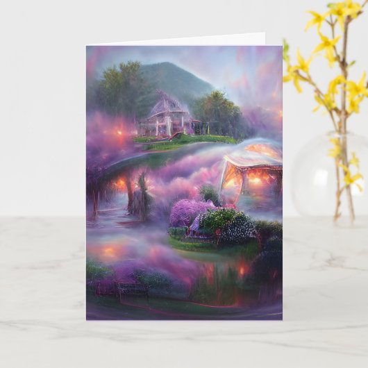 池白熱［赤熱］光を放つの藤むら カード (黄色い花)