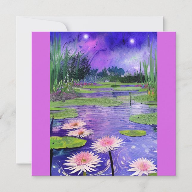 池絵画での星空の夜 (正面)