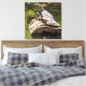 池色彩の鮮やかに浮かぶ亀 キャンバスプリント (インサイチュ (寝室))