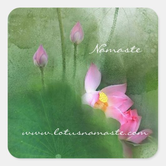 池蓮中国の筆絵画の芸術 スクエアシール (正面)