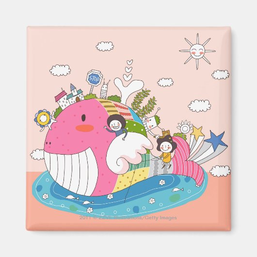 池遊の子は魚 マグネット (正面)