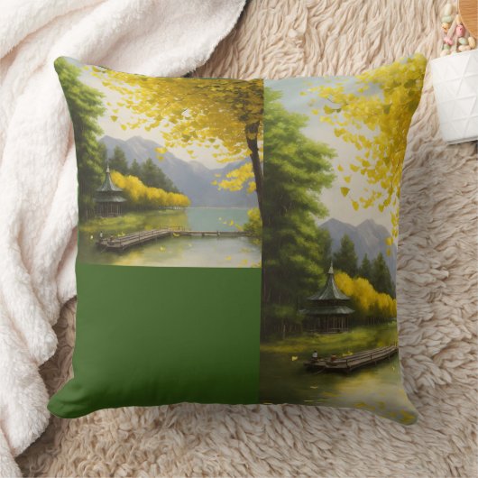 池(自然) クッション (ブランケット)