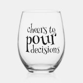 決おもしろい定応援 ステムなしワイングラス (正面)