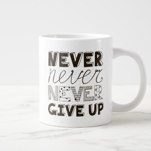 決してあきらめないで下さい ジャンボコーヒーマグカップ (右)