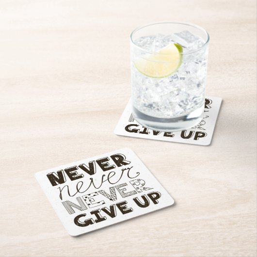決してあきらめないで下さい スクエアペーパーコースター (インサイチュ)