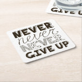 決してあきらめないで下さい スクエアペーパーコースター (アングル)