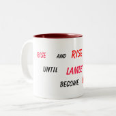 決してあきらめないで下さい! ツートーンマグカップ (正面左)