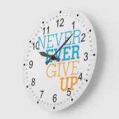 決してあきらめないで下さい ラージ壁時計 (傾斜)
