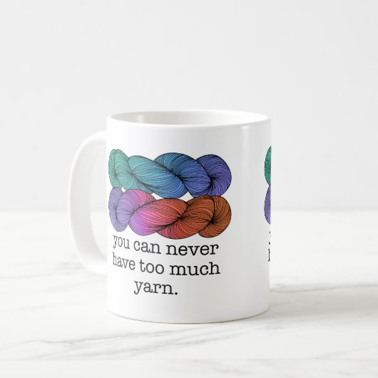 決してたくさんのヤーンのおもしろいな編み物を有することができません コーヒーマグカップ (正面左)