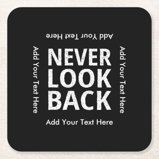 決してやる気を起こさせるな文字を見ないで下さい スクエアペーパーコースター (正面)