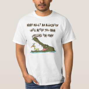 決してわにを侮辱しないで下さい Tシャツ