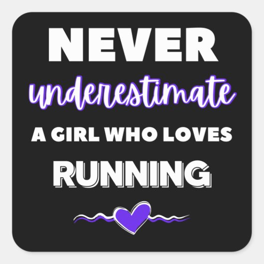 決してを愛する女の子をランニング過小評価しない。 スクエアシール (正面)