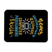 決してコンピューターを持つ女性を過小評価しない マグネット (横)