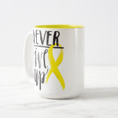 決してコンボのマグをあきらめないで下さい ツートーンマグカップ (正面左)