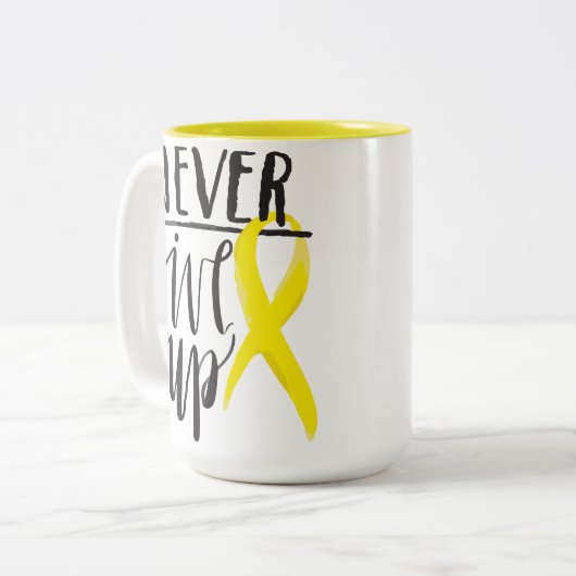 決してコンボのマグをあきらめないで下さい ツートーンマグカップ (正面左)