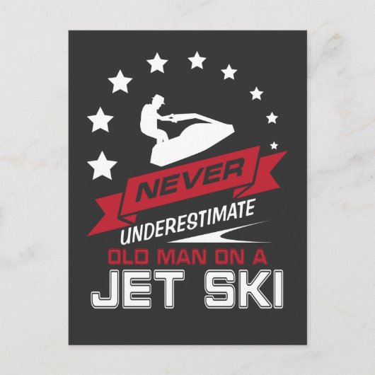 決してジェット機のスキーギフトの老人を過少見積りしないで下さい ポストカード (正面)