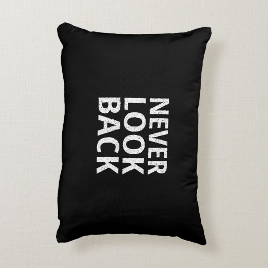 決してバックの活気づけるなレトロのタイポグラフィを見ないで下さい アクセントクッション (裏面(縦))