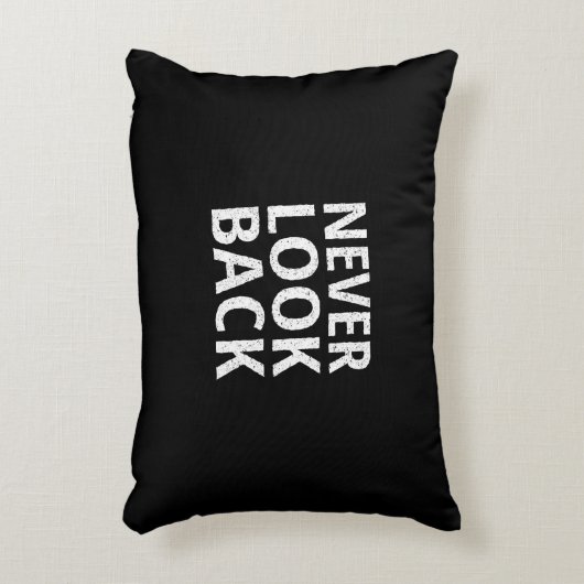 決してバックの活気づけるなレトロのタイポグラフィを見ないで下さい アクセントクッション (正面(垂直))