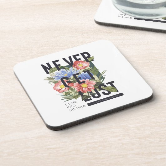 決してフローラのスローガンを失った取得しない コースター (左側)