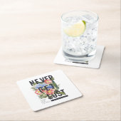 決してフローラのスローガンを失った取得しない スクエアペーパーコースター (インサイチュ)