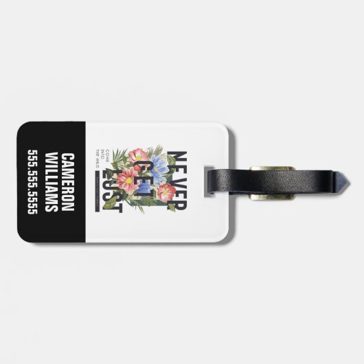 決してフローラのスローガンを失った取得しない ラゲッジタグ (裏面横)