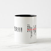 決してマグ、引用文のマグ、感動的なマグをあきらめないで下さい ツートーンマグカップ (中央)