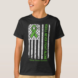 決して一人で戦うことはない緑の腎臓病 Tシャツ