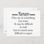 決して上に与えしない ポストカード (正面/裏面)